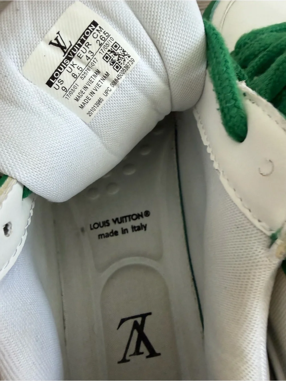 Louis Vuitton LV Maxi Trainer Green & White Sneakers with Multicolor size 9 - Picture 6 of 9